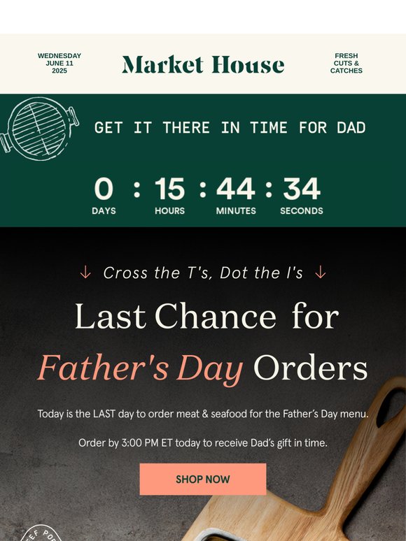 HAPPENING NOW ⏰ Last-Minute Dad's Day Orders