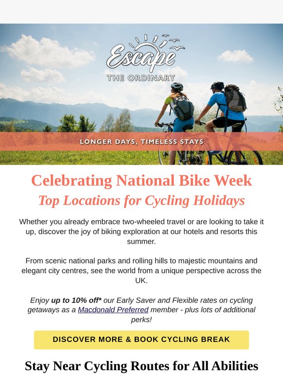 Explore Our Top Cycling Destinations this National Bike Week! 🚴‍♂️🌳