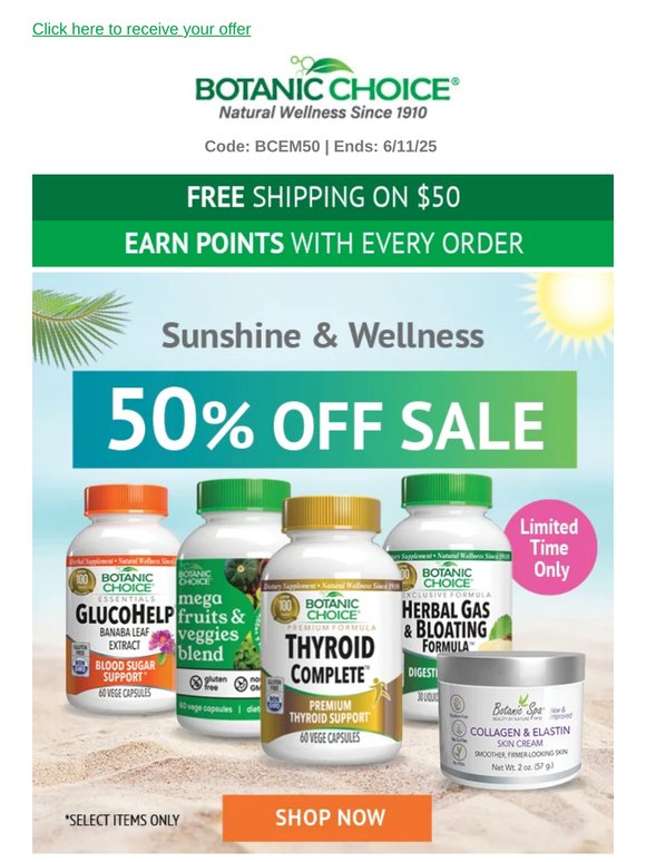 Ends Today, 50% off!
