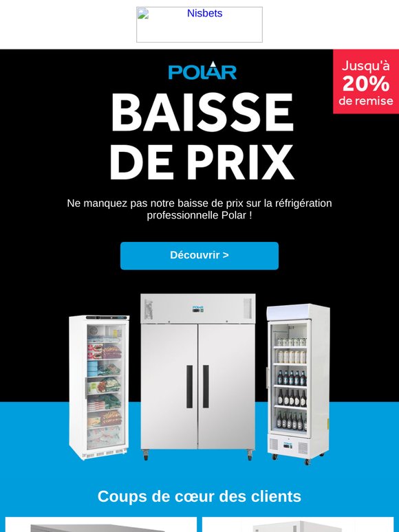 Jusqu'à - 20% sur une large gamme de réfrigération !