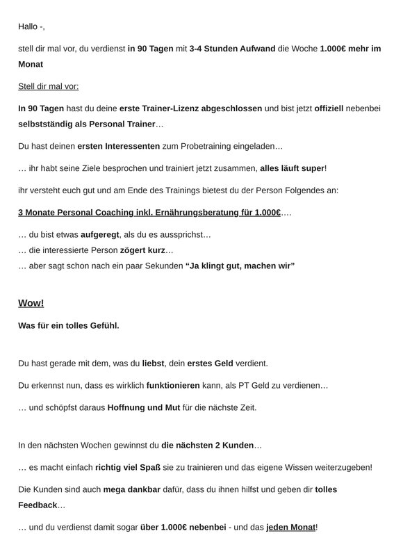 90-Tage-Fahrplan: Die ersten 1.000€ als Personal Trainer