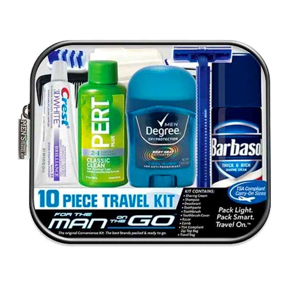 Mens' Deluxe Brand Travel Kits - 10 Pieces