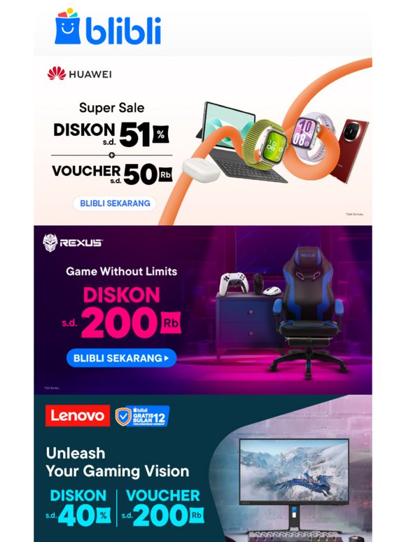 🚀💻Lenovo Diskon s.d. 40% & Ekstra Voucher 200Rb👇