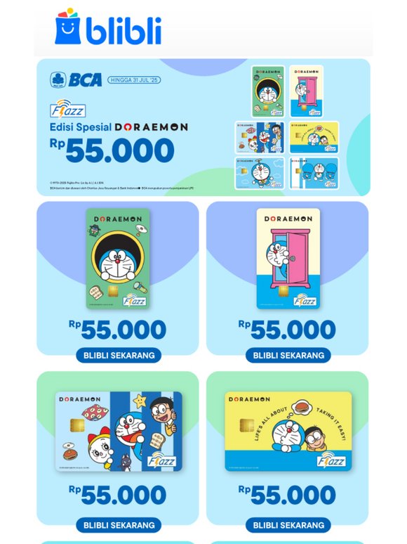 FLAZZ Doraemon Spesial Edition, Hanya 55Rb👇