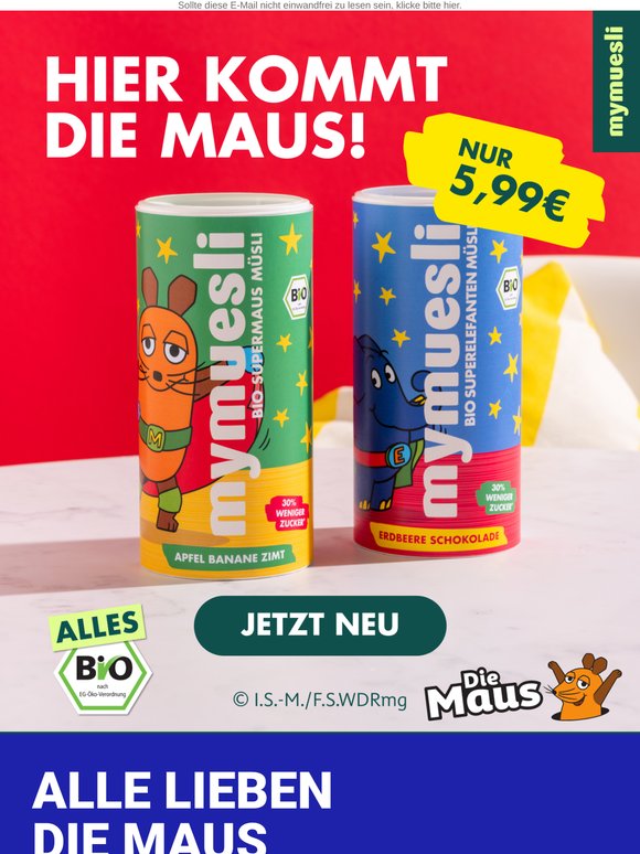 ⭐ Neu: Bio-Müsli mit der Maus & dem Elefanten!