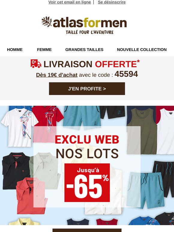 Des réductions jusqu’à -65% sur nos lots