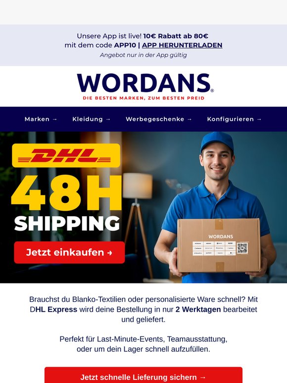 📦 Deine Bestellung. An deiner Tür. In 48 H.