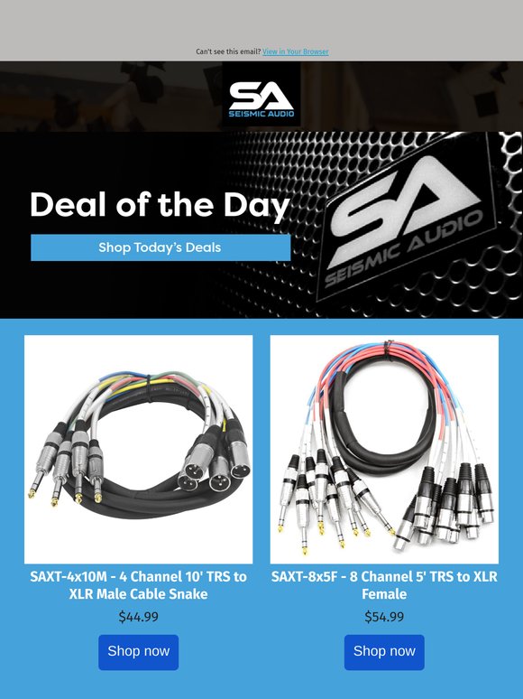 BIG Savings on TRS to XLR Cable Snakes! Today Only!