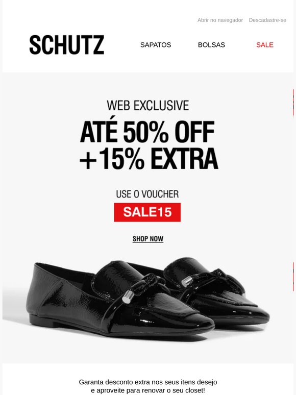 It's On: 15% EXTRA em bolsas e sapatos