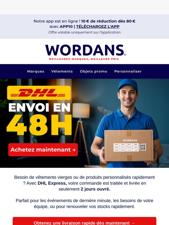 📦 Votre commande. À votre porte. En 48 H.