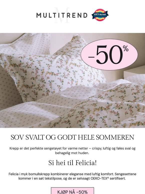 Nytt, crispy krepp og alle vaser på tilbud 🌸