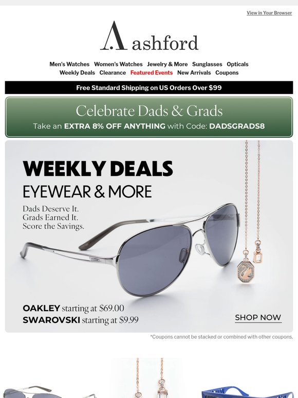 Weekly Deals on Eyewear & More for Dads, Grads, and You!
