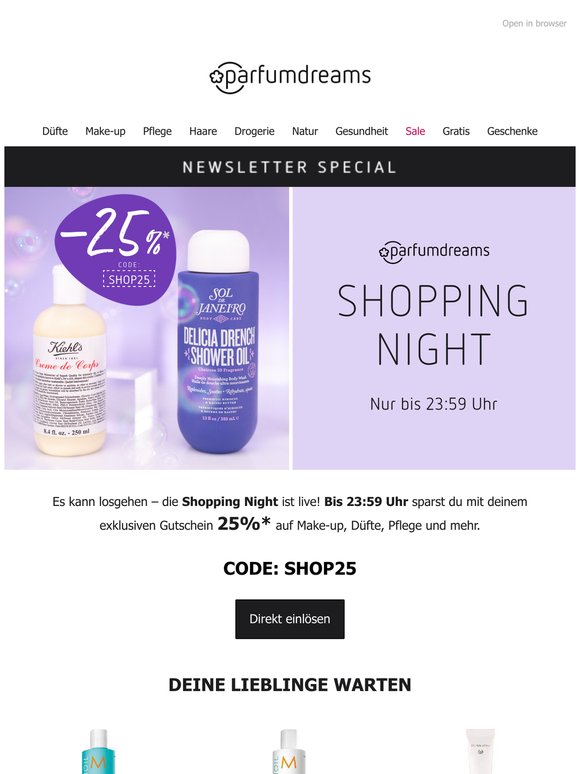 🌙 Shopping Night: Dein 25% Gutschein