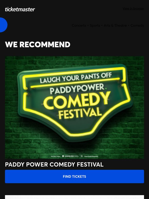 Paddy Power Comedy Festival, BKT URC Grand Final plus many more!