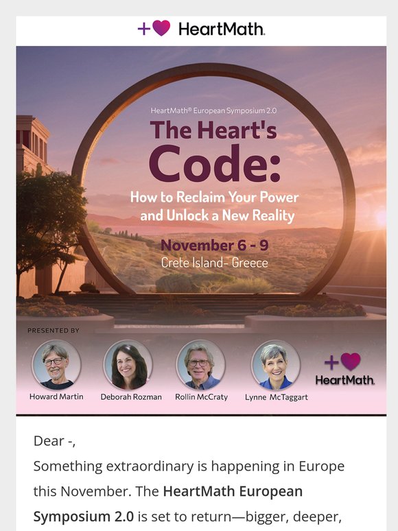 The Heart Revolution Continues – Secure Your Spot at the HeartMath European Symposium 2.0