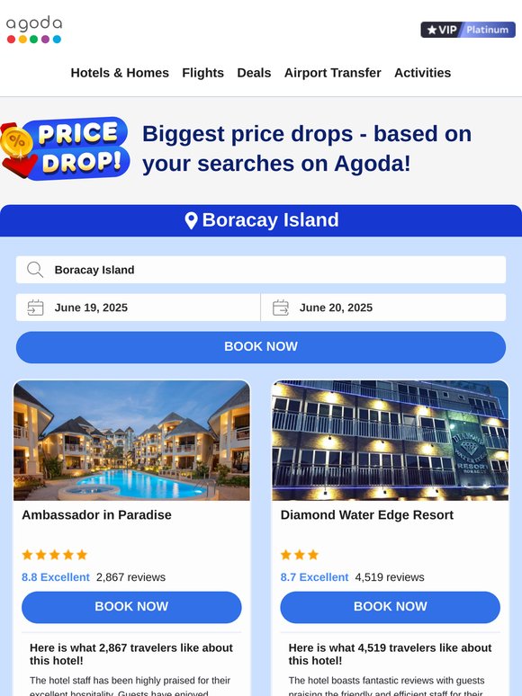 —, top price drops in Boracay Island, selected for you!