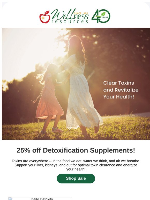 25% off Detoxification Supplements!