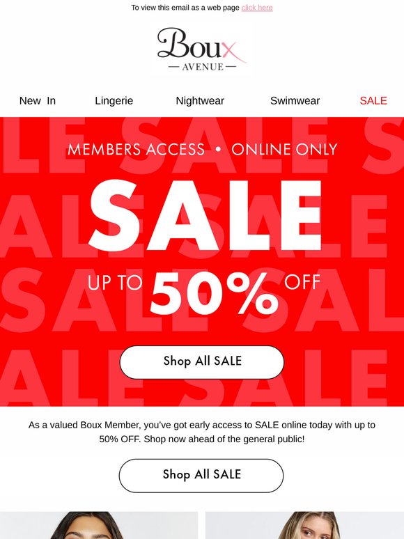 Just for you: early access with up to 50% OFF SALE