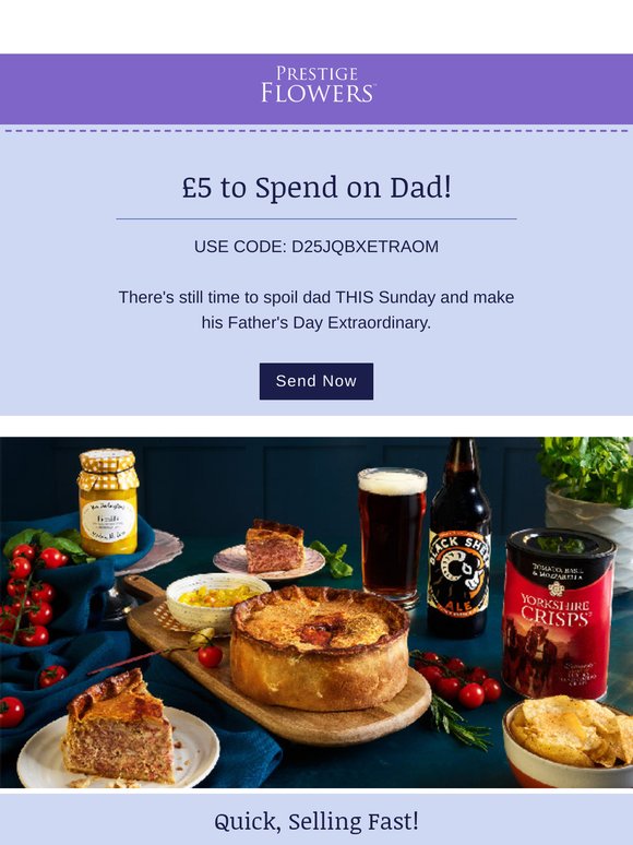 Enjoy £5 to spend on gifts for Dad! 🎁