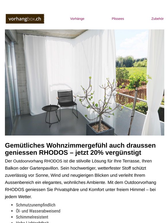 Gemütliches Wohnzimmergefühl auch draussen geniessen RHODOS – jetzt 20% vergünstigt