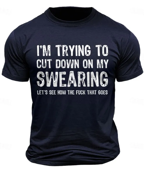 Image of Men's Letter Printed T Shirt