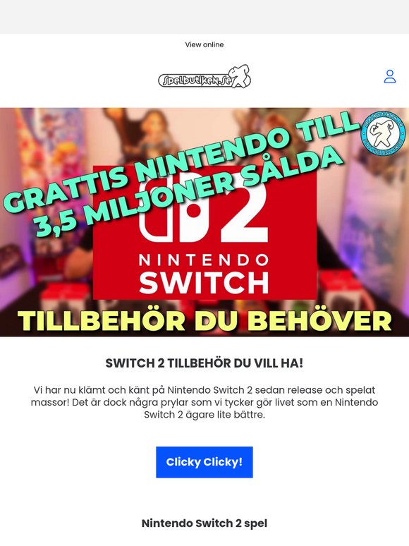 SWITCH 2 TILLBEHÖR DU VILL HA!