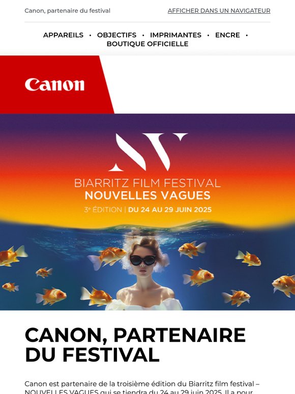 Retrouvez Canon au Biarritz Film Festival - NOUVELLES VAGUES !