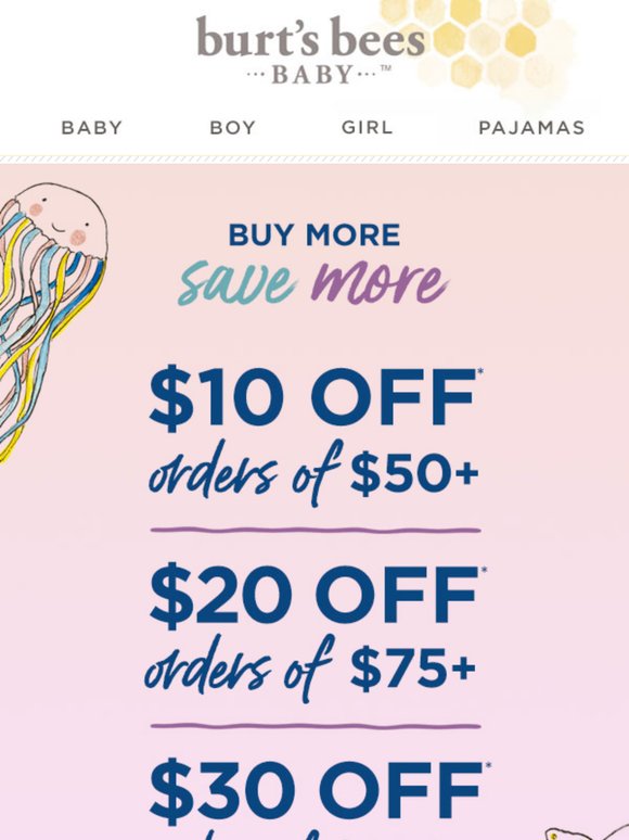 Buy More, Save More! Up to $30 off your order!