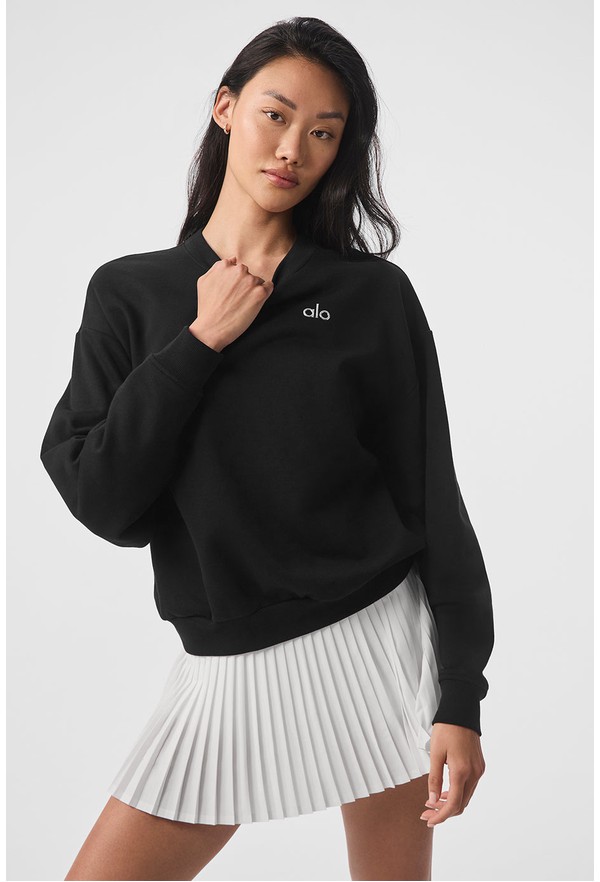 Accolade Crew Neck Pullover - Black - Black / XXS