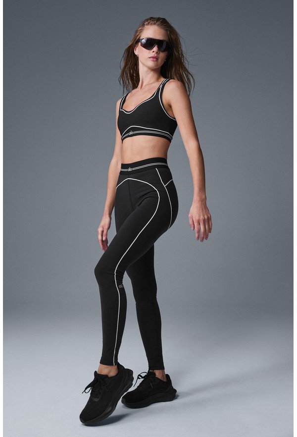 Airbrush High-Waist Heart Throb Legging - Black/White - Black/White / XXS