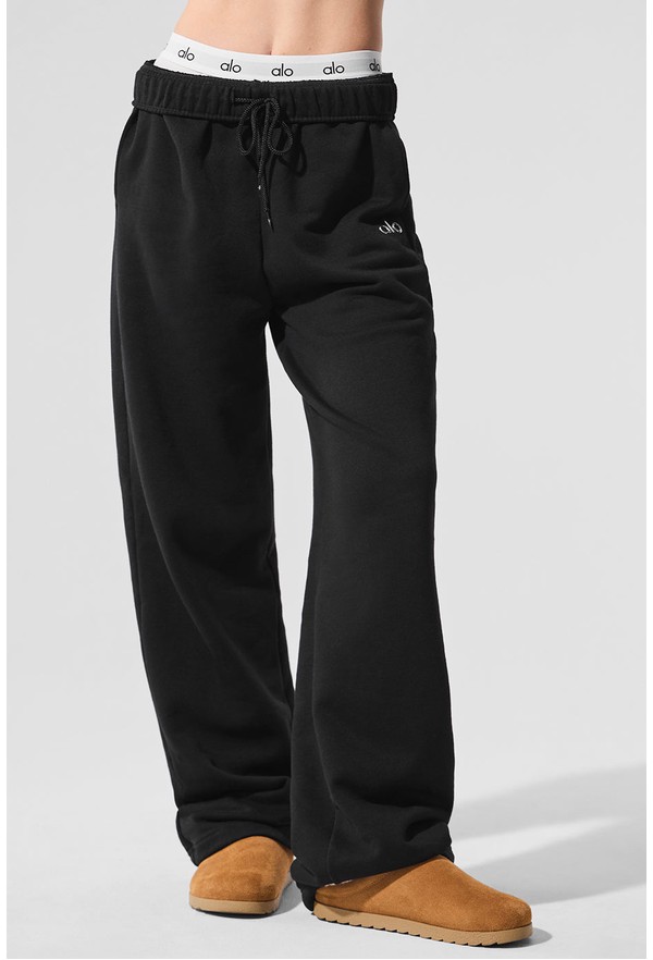 Accolade Straight Leg Sweatpant - Black - Black / XXS