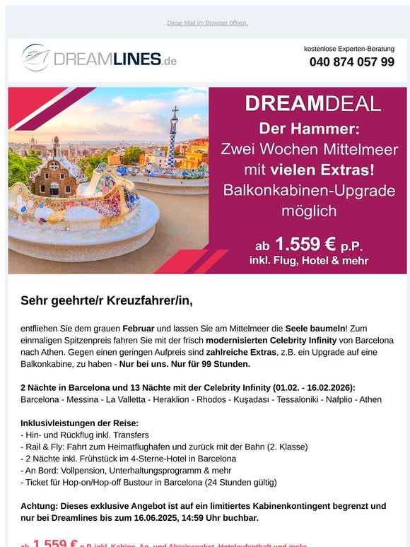 ÜBER 200 EURO P.P. SPAREN - Nur bis Montag!