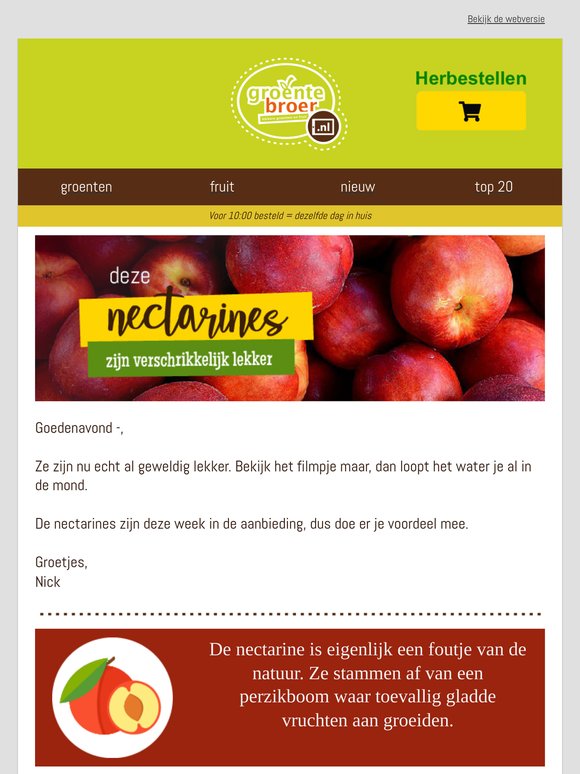 De nectarines zijn geweldig lekker en goedkoop 🍑
