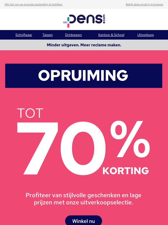 Wacht niet langer! Artikelen in de opruiming zijn snel weg.