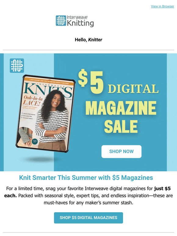 Snap Up Digital Knitting Magazines—Just $5 Each!