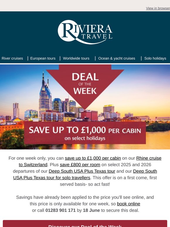 Deal of the Week - Save up to £1,000 per cabin