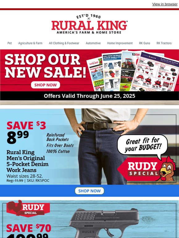 Grills, Gear & Gifts for Dad! 20% Off Crimson Force Tool Boxes, $3 Off Our 5-Pocket Jeans & More!