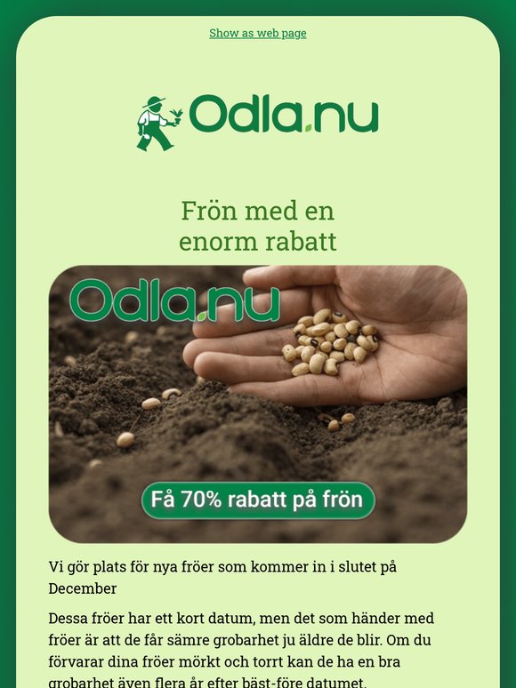 70% rabatt på frön med Odla.nu ��