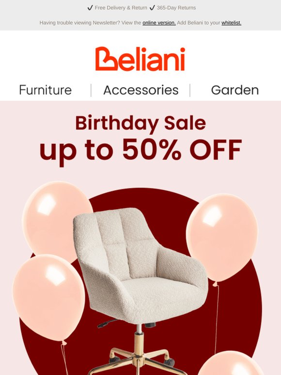 Up to 50% off sitewide with Birthday Sale 🎈