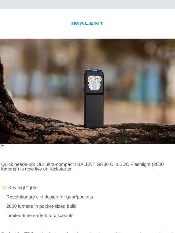 🔦 Exclusive Early-Bird: IMALENT GR36 EDC Flashlight