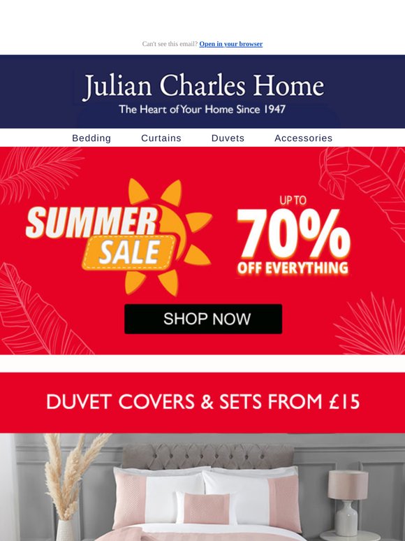 Summer Sale Savings on Bedding, Cushions and More...