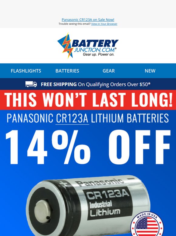 Save on Panasonic CR123As! ⚡