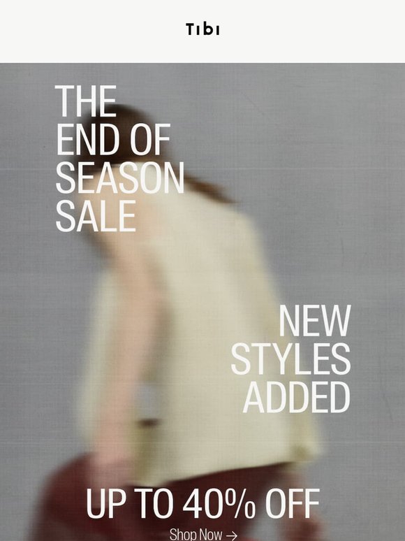End of Season Sale: New Styles Added
