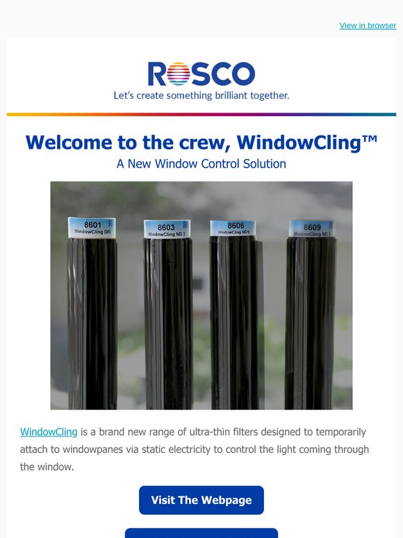 Introducing WindowCling™, New Window Control Solutions from Rosco