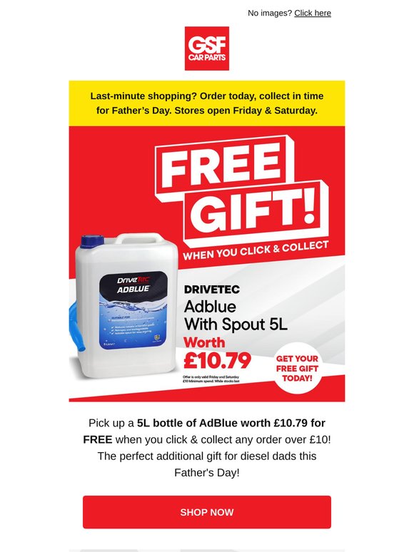 FREE AdBlue 5L When You Click & Collect