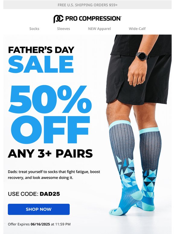 50% OFF any 3+ pairs | Shop 🎁 for dad
