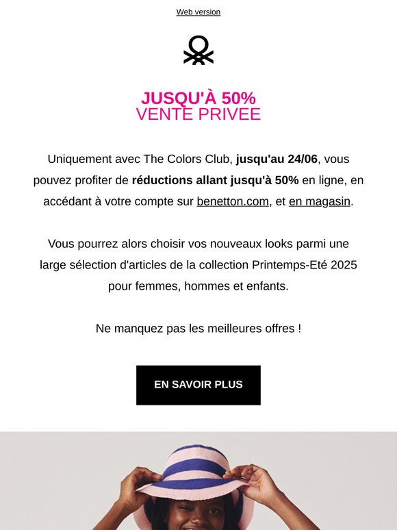 Vente privée jusqu'à 50%