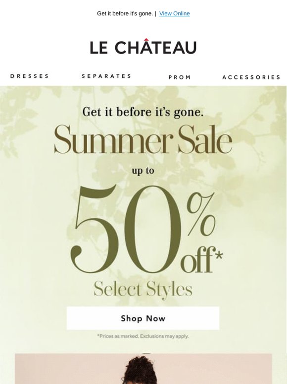 SUMMER SALE IS ON: UP TO 50% OFF