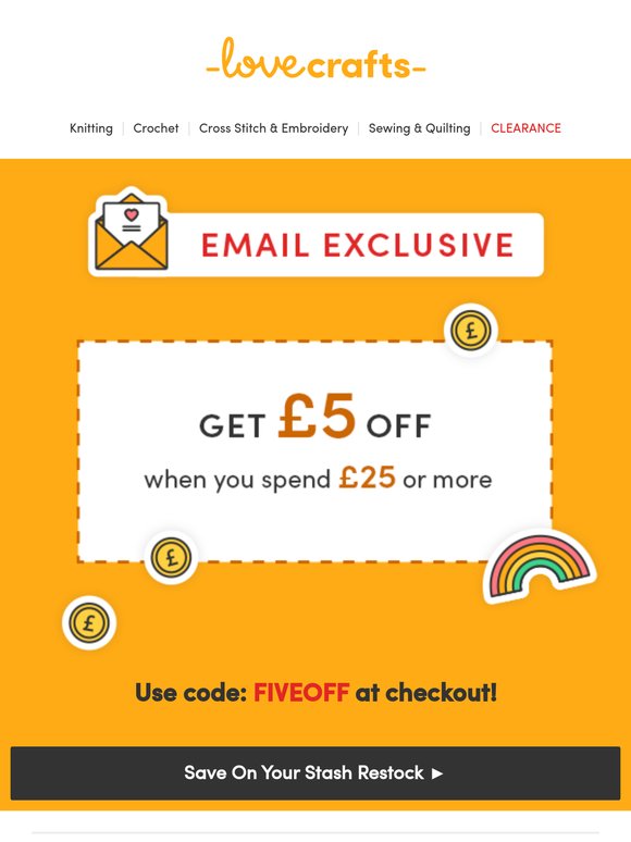 Don't forget to use your £5 voucher!