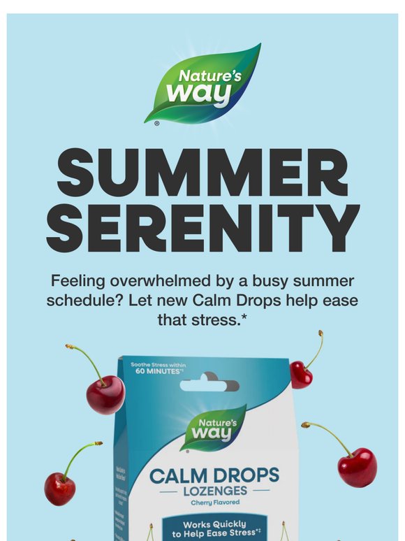 Find summer serenity with Calm Drops*